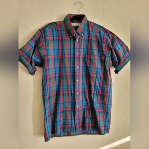 Vintage Basic Options plaid Single-needle tailoring button down | size M